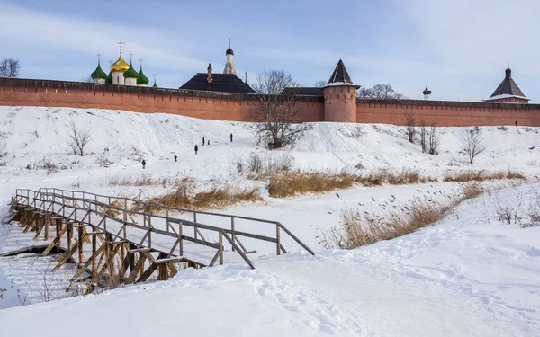Rusland, Soezdal, muur van het klooster van de Heilige euthymius — Stockfoto