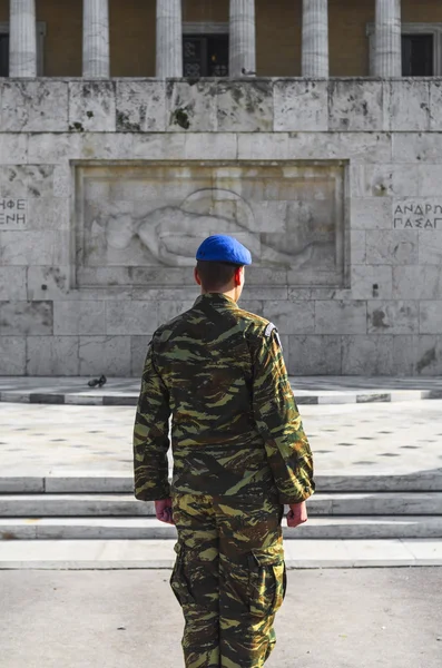 Soldado grego da guarda cerimonial presidencial — Fotografia de Stock