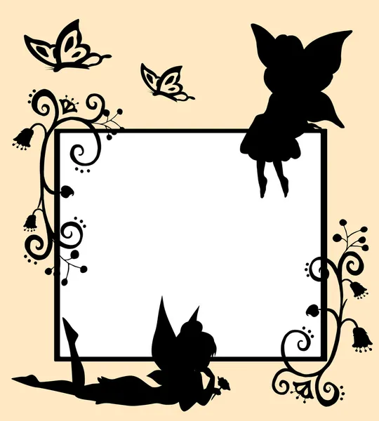 Fairies silhouette — Stock Vector