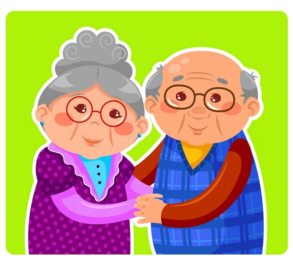 Pareja vieja — Vector de stock