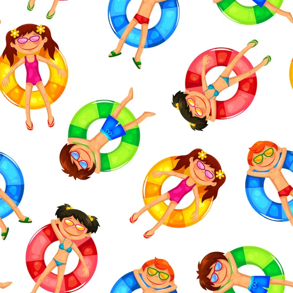 Motif enfants flottants — Image vectorielle