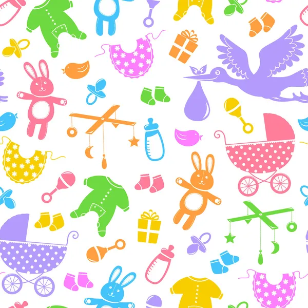 Baby items patroon — Stockvector