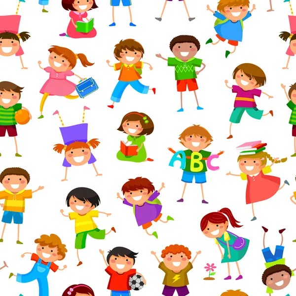 Cartoon kids pattern — Stock Vector