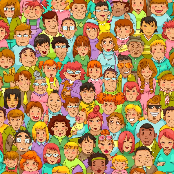 Cartoon people pattern — Stock Vector