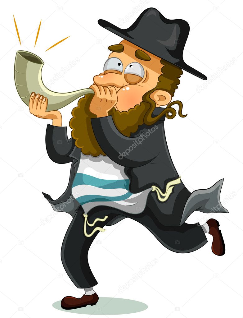 Jewish man with shofar