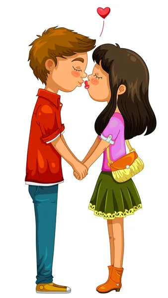Couple embrasser — Image vectorielle