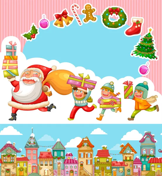 Cartoni animati di Natale — Vettoriale Stock