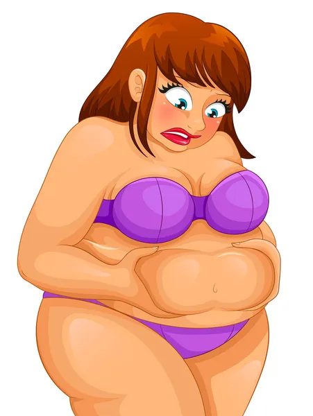 Chubby woman — Stock Vector