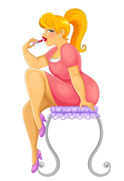 Mignonne curvy fille — Image vectorielle