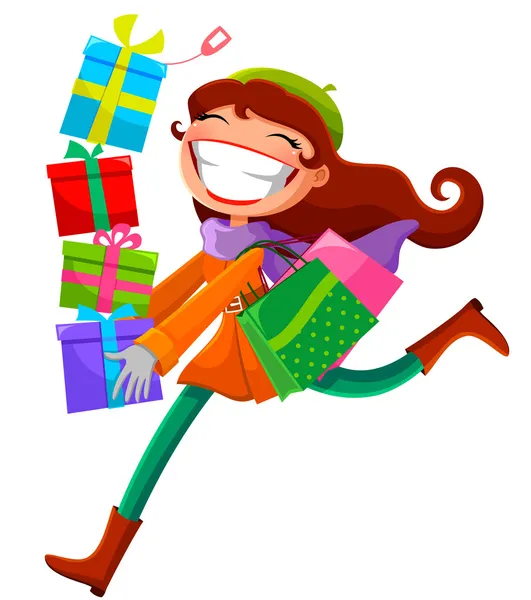 Woman with presents — Stock Vector