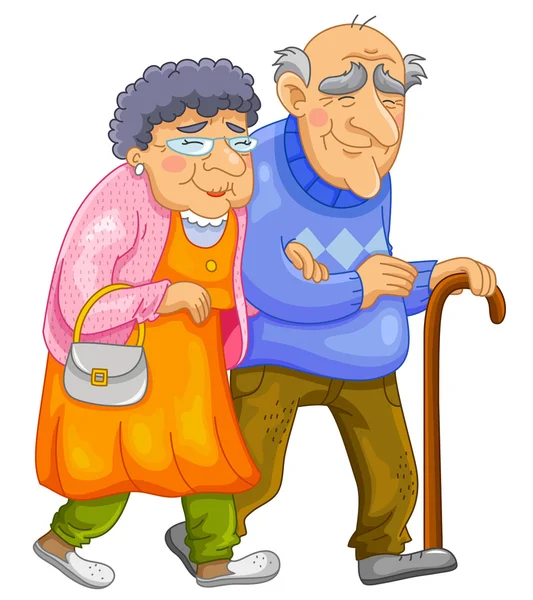 Heureux vieux couple — Image vectorielle