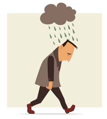 Depressed man clipart