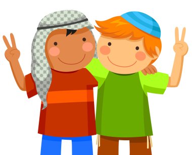 Kids making peace clipart