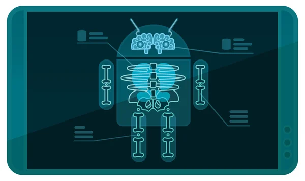 Android on Xray — Stock Vector