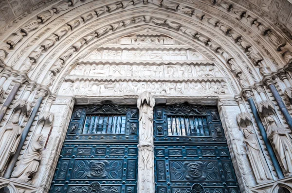 Portão da catedral de Góteles em Toledo, Espanha, Europa . — Fotografia de Stock