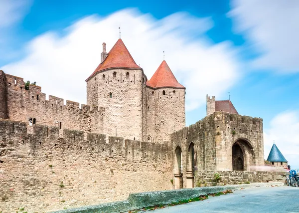 Старовинний замок Каркассон, Франція. Ліцензійні Стокові Фото