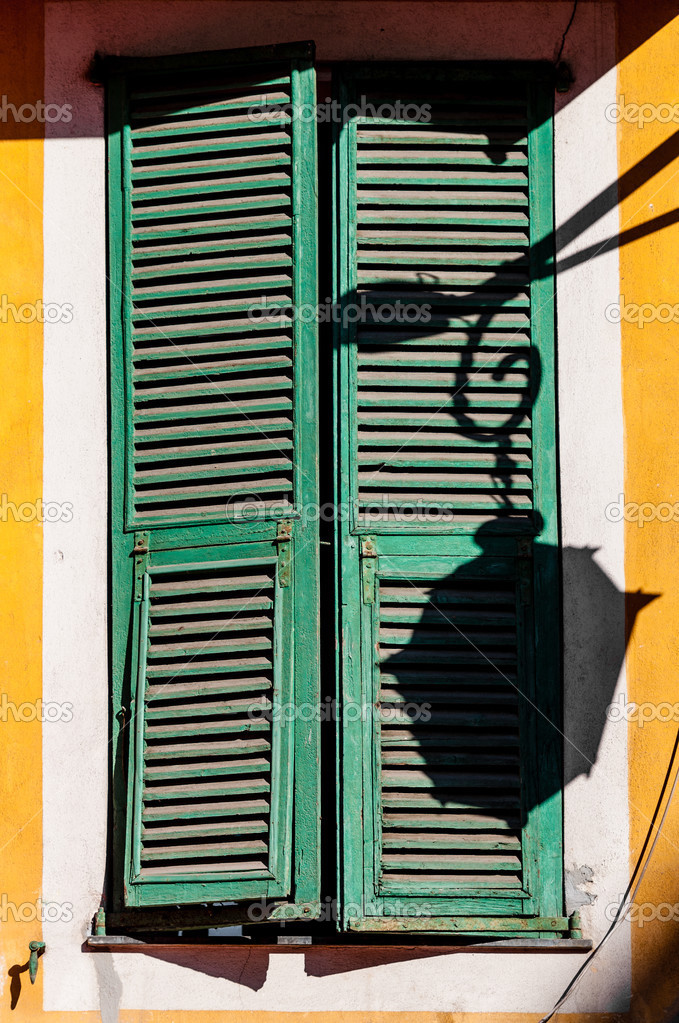 Old window in Nice city, France.