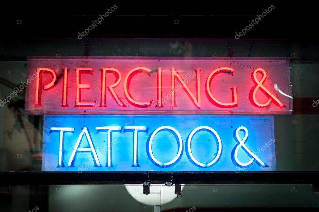 Neon tattoo sign hires stock photography and images  Alamy