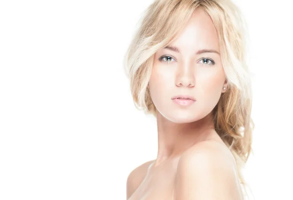 Портрет красивої сексуальної дівчини ізольованої на білому . Стокове Фото