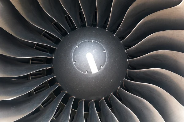 Modern plane engine turbine blades. — Stock Photo, Image