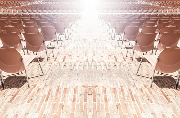 Rows of plastic chairs. — Stock Photo, Image