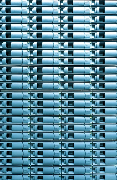Nahtloser blauer Hintergrund der Server-Festplattenspeicherung. — Stockfoto