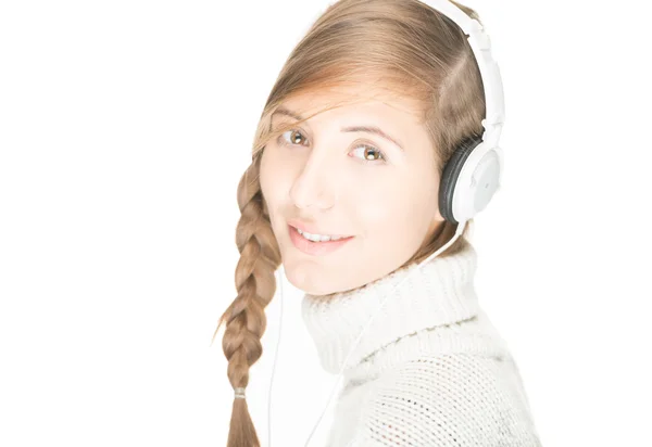 Young woman with headphones. — Stock Photo, Image