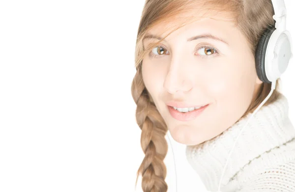 Mujer joven con auriculares. —  Fotos de Stock