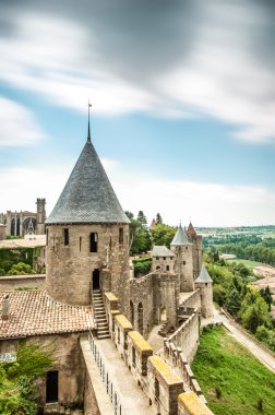 Scenic view of Carcassonne castle in France. clipart