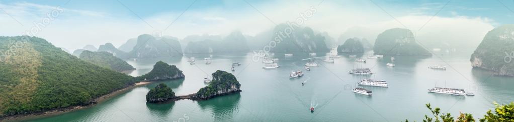 Scenic top view of Halong Bay