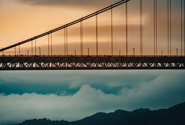Мост Золотые Ворота Заливе Сан Франциско Калифорния Сша — стоковое фото