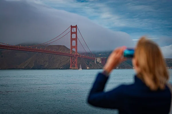Мост Золотые Ворота Заливе Сан Франциско Калифорния Сша Стоковое Фото