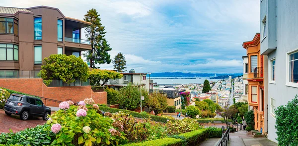 San Francisco Usa Oktober 2016 Berömda Lobmard Street Panorama Kalifornien Stockbild