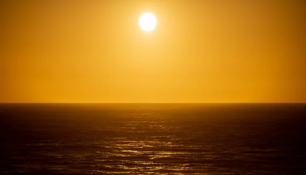 Puesta Sol Sobre Océano Pacífico Costa Big Sur California Estados Imagen de archivo