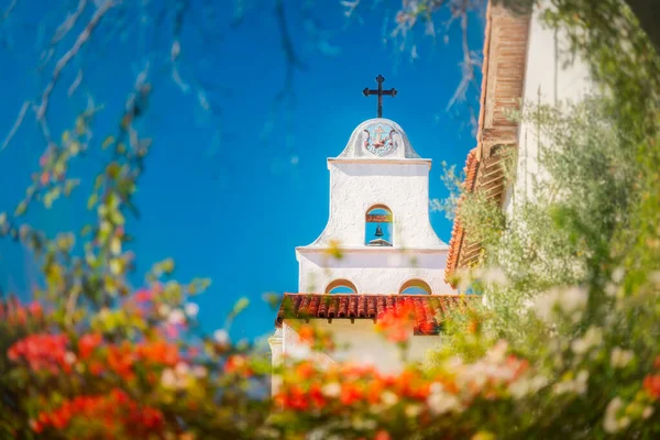 Antigua Iglesia Condado Santa Bárbara Estados Unidos América Cielo Azul —  Fotos de Stock