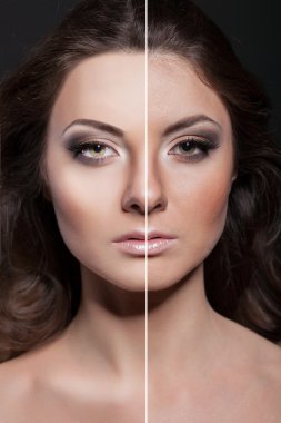 yüzü güzel kadının önce ve sonra rötuş