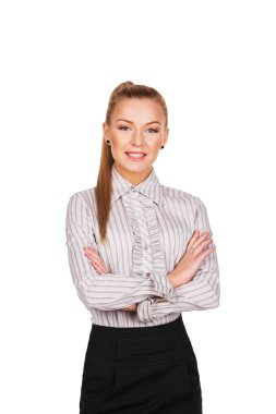 iş kadını katlanmış ellerle ayakta