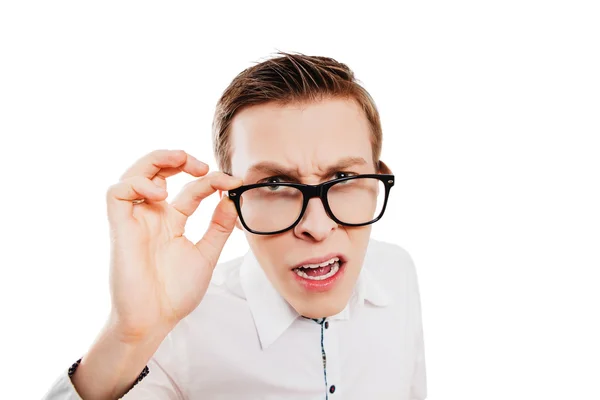 Mladý muž s brýlemi — Stock fotografie