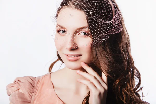 Portrait of beautiful woman with fresh daily makeup — Stock Photo, Image