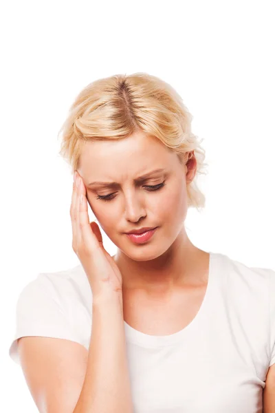 Young woman suffering from headache — Stock Photo, Image