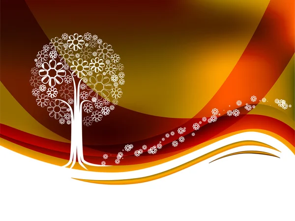 Fondo del árbol de otoño — Vector de stock