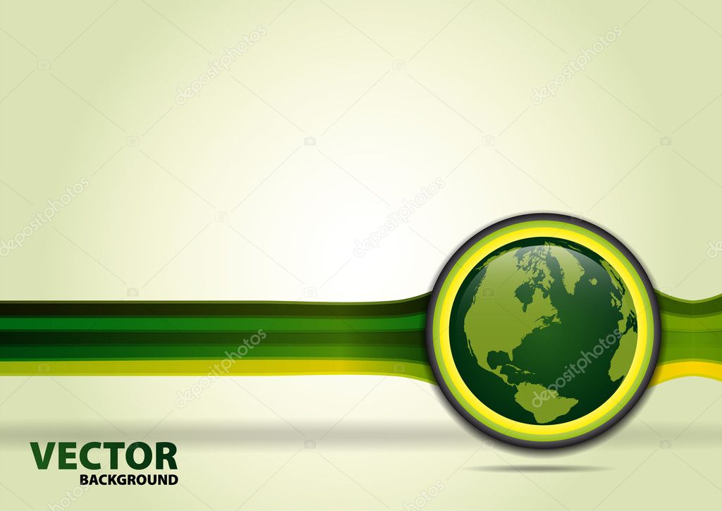 Green planet vector background