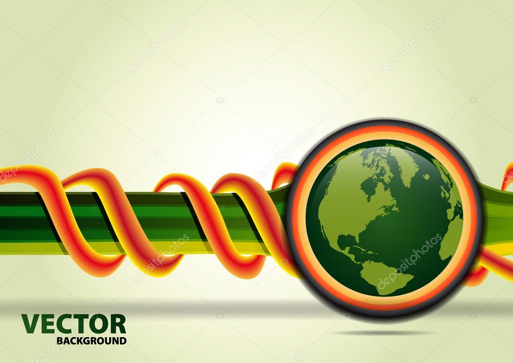 Green planet vector background
