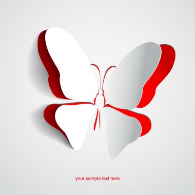 Greeting card with paper butterfly