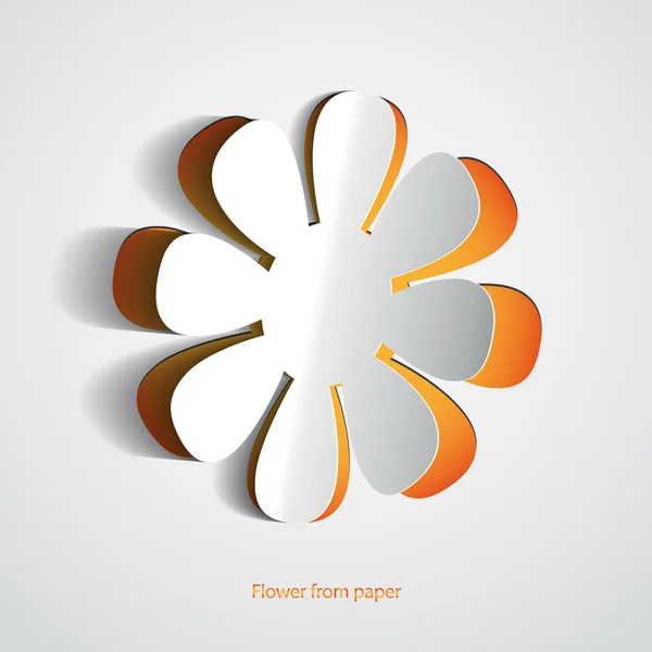 Flor de papel sobre fundo branco —  Vetores de Stock