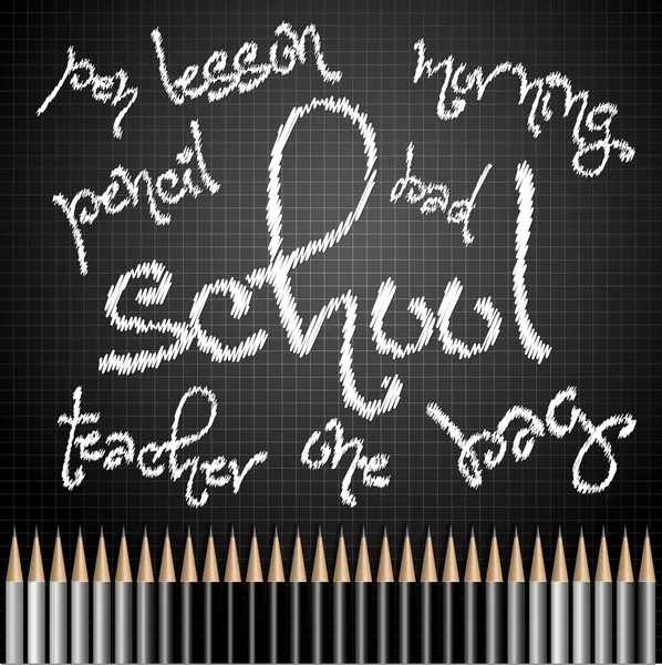 Retour à l'école avec crayons — Image vectorielle