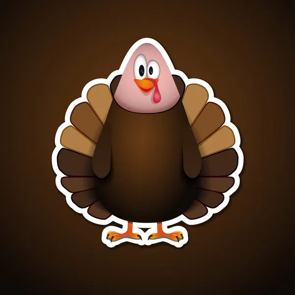 Cute cartoon turkey — Stock Vector