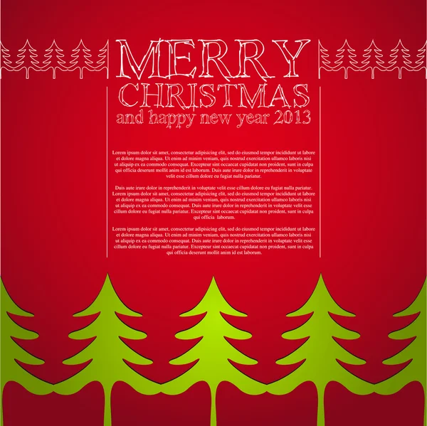シンプルなクリスマス ツリーの緑紙 - オリジナル年賀状から入る — ストック写真