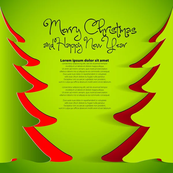 論文 - オリジナル年賀状からの簡単なクリスマス ツリー入る — ストック写真