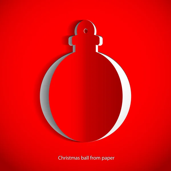 Pelota de Navidad de papel sobre fondo blanco — Foto de Stock